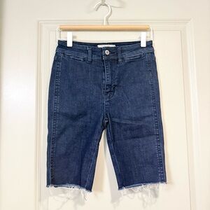 Free People Long Frayed Hem Shorts